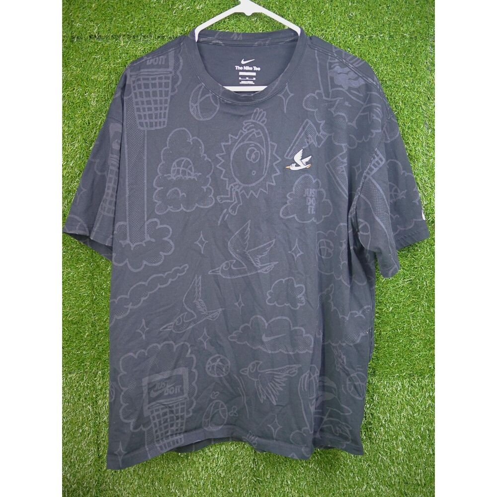 Nike Max90 Loose Fit Allover Print Basketball T-Shirt -DZ2698-010- Men's Size XL